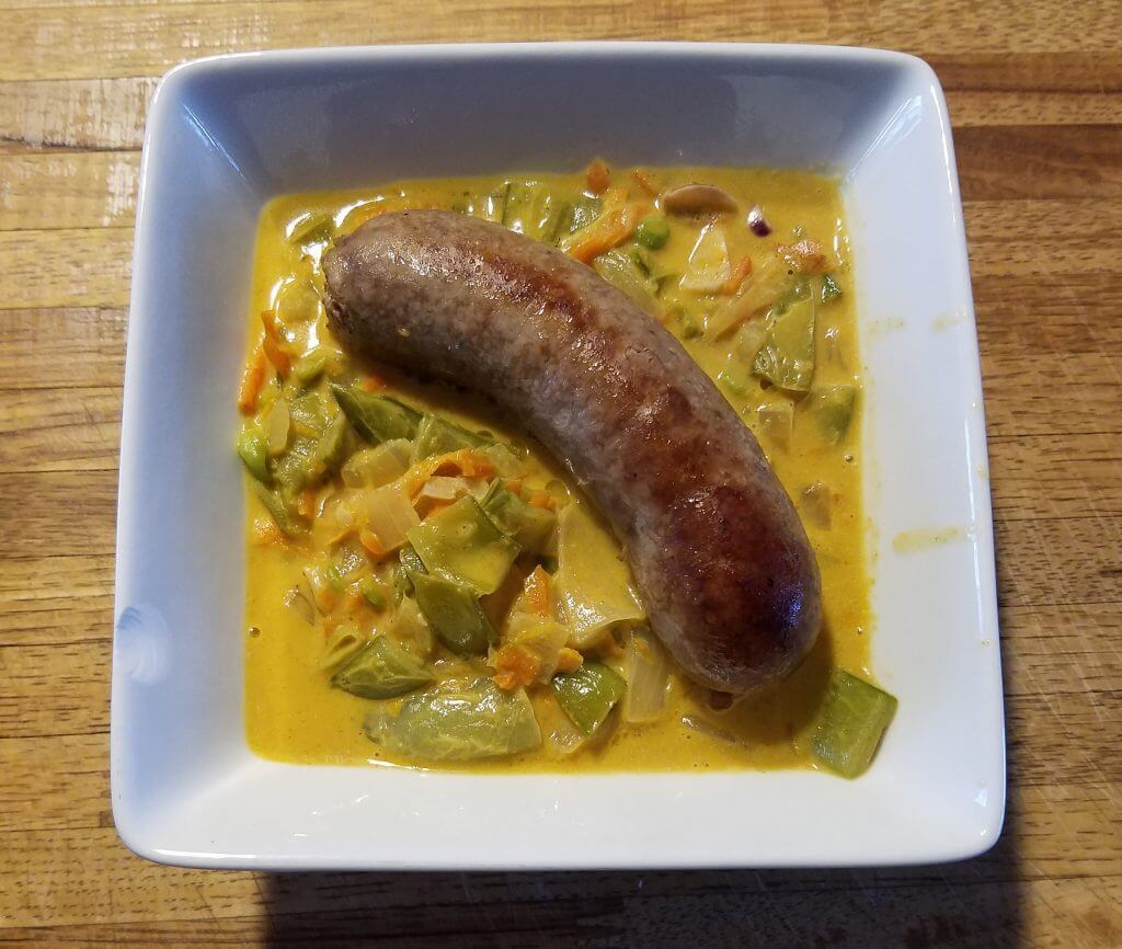Lamb brat with curry
